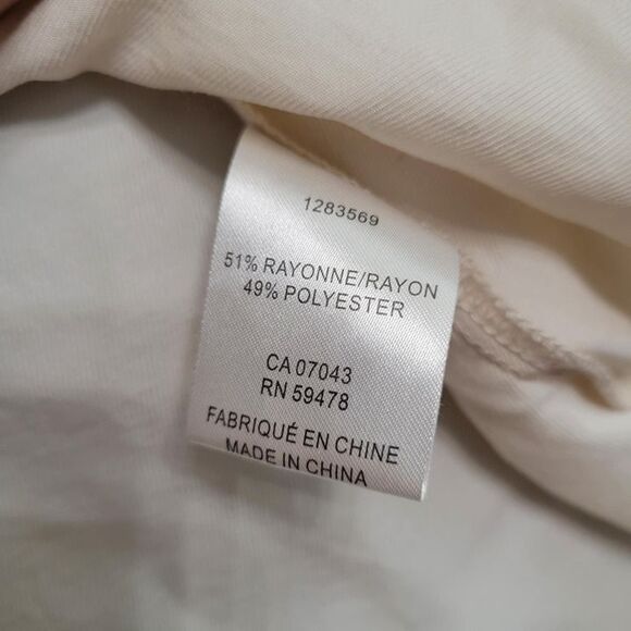 JOIE Collared Button Front Two Pocket Blouse Rayon Career Ivory Small - Picture 4 of 4